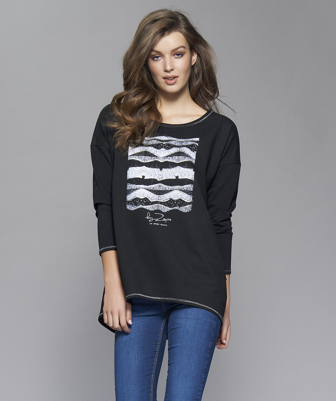 Жіноча туніка Dilaila Zaps чорного кольору. Колекція осінь-зима