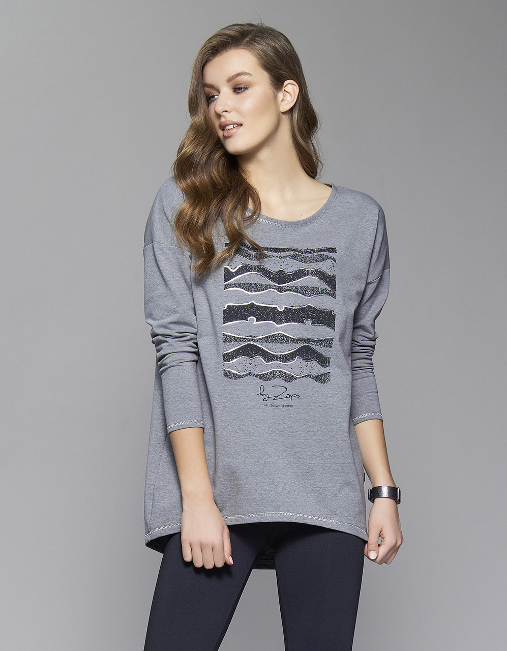 Жіноча туніка Dilaila Zaps сірого кольору 021. Колекція осінь-зима