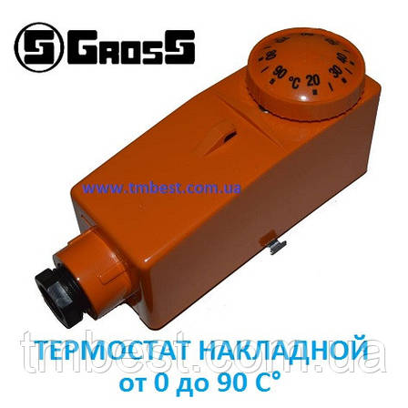 Термостат накладний 0-90 ° Gross, фото 1