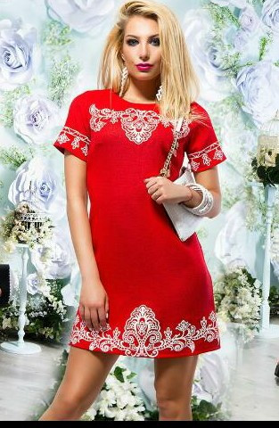 Платье летнее красное "этно" - фото 1 - id-p534944885