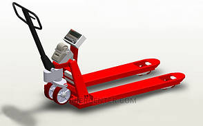 Гідравлічний візок із вагами та принтером самоклейних етикеток 4BDU-P-В практичний 520x1200 мм, до 2000 кг, фото 1