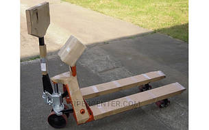 Гідравлічний візок із вагами та принтером самоклейних етикеток 4BDU-P-В практичний 520x1200 мм, до 2000 кг, фото 2