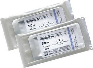 Полігліколід плетений фіолетовий PGA 5/0, ріжуча голка (шовний матеріал)