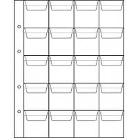 Лист для монет 200х250мм на 20 ячеек (44х47мм)