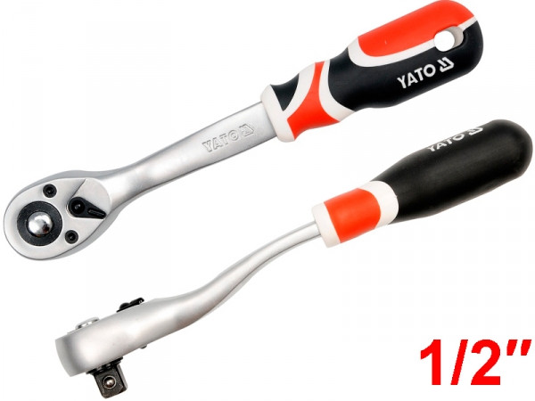 Тріскачка з вигнутою ручкою 1/2" Yato, L = 255 мм