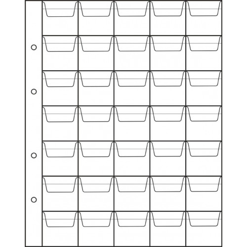 Аркуш для монет 200х250мм на 35 комірок (35х34мм)