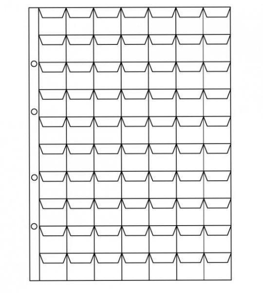 Аркуш для монет 200х250 мм на 70 комірок (24х25мм)