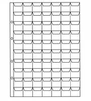 Лист для монет 200х250мм на 70 ячеек (24х25мм)