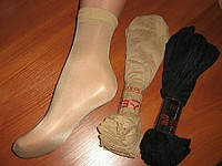 Капронові шкарпетки, чорні та беж