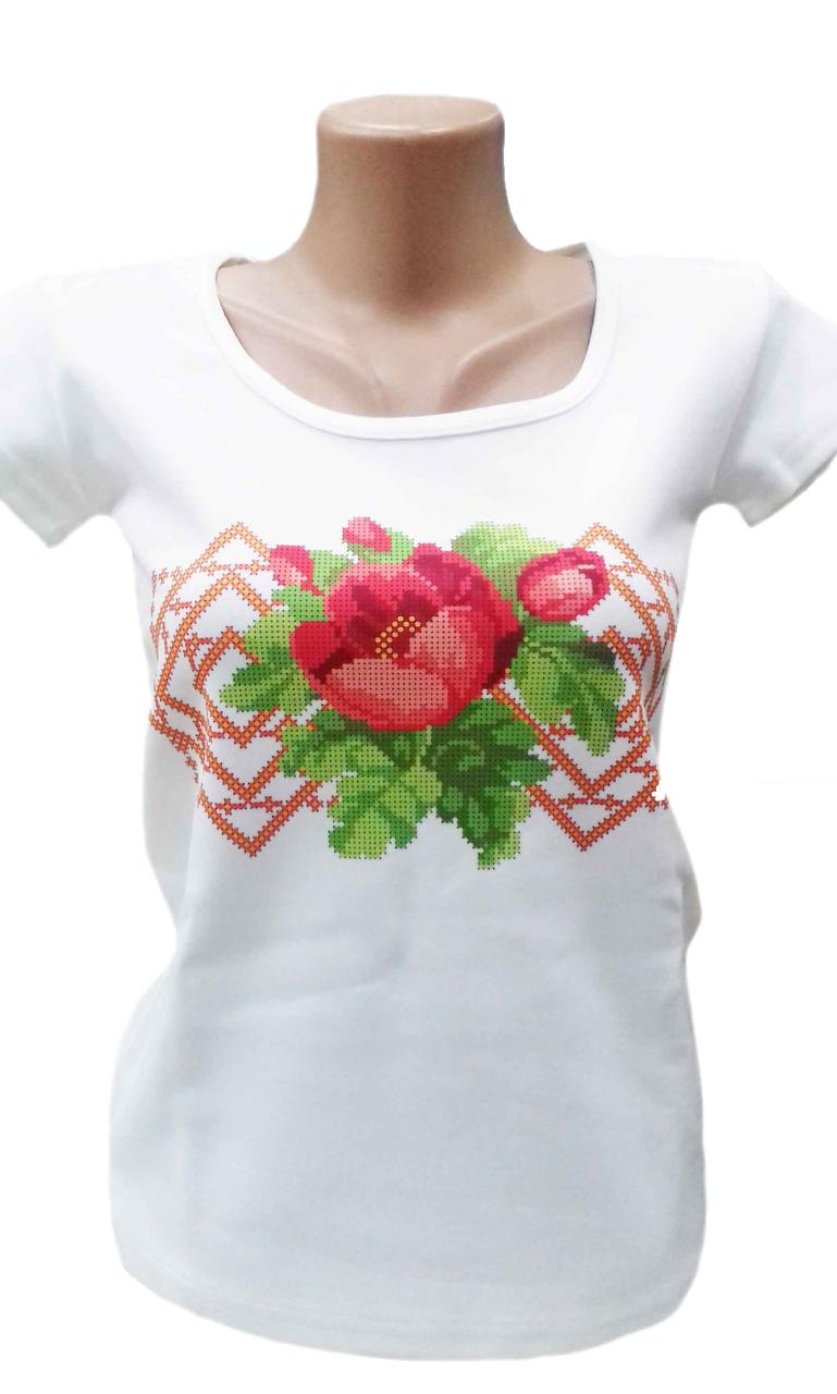 Футболка жіноча для вишивання бісером або нитками FZ6, фото 1