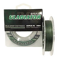 Шнур плетений Gladiator 100m (зелений) 0.10 mm