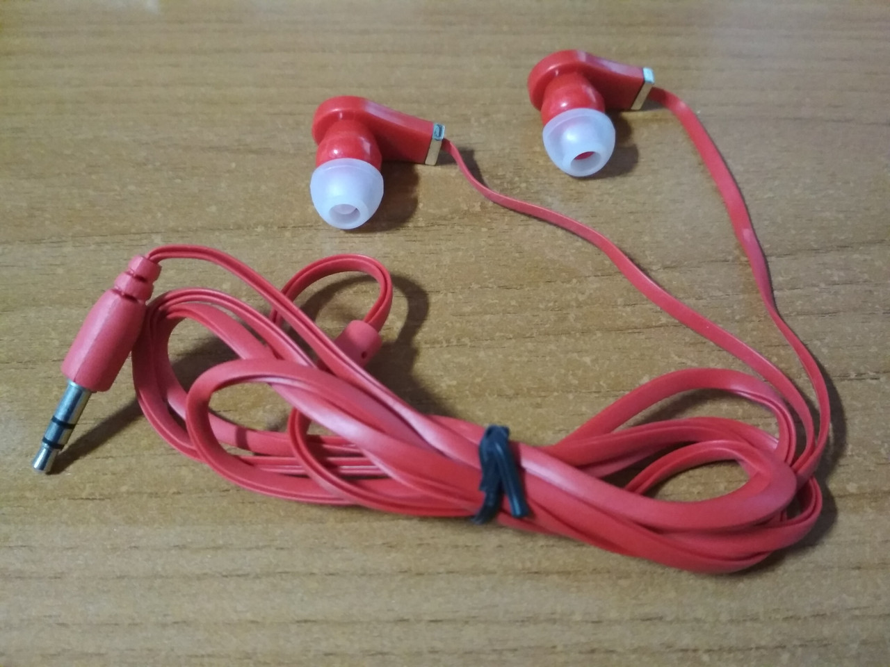 Навушники Lenovo червоні аналог оригіналу вакумні плоскі, фото 1