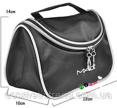 Косметичка/б'ютикейс жіноча чорна для сумки (з логотипом) 22*14*10 см., фото 2