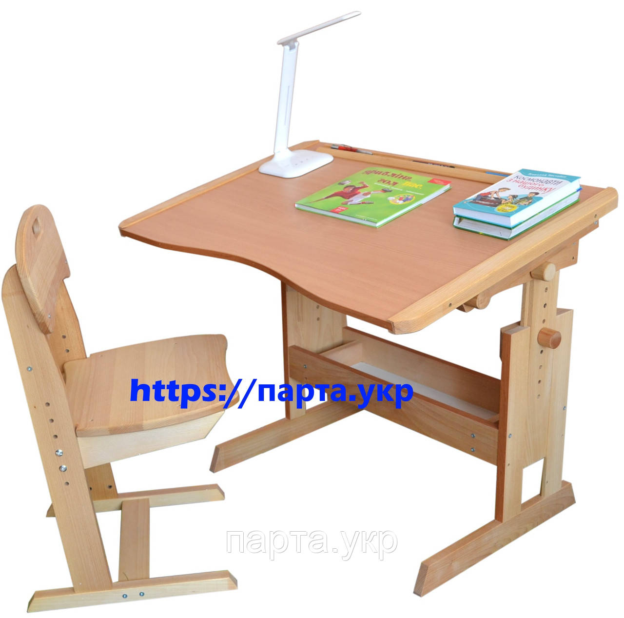 Стіл парта та стілець регульовані 90 см. для школяра.