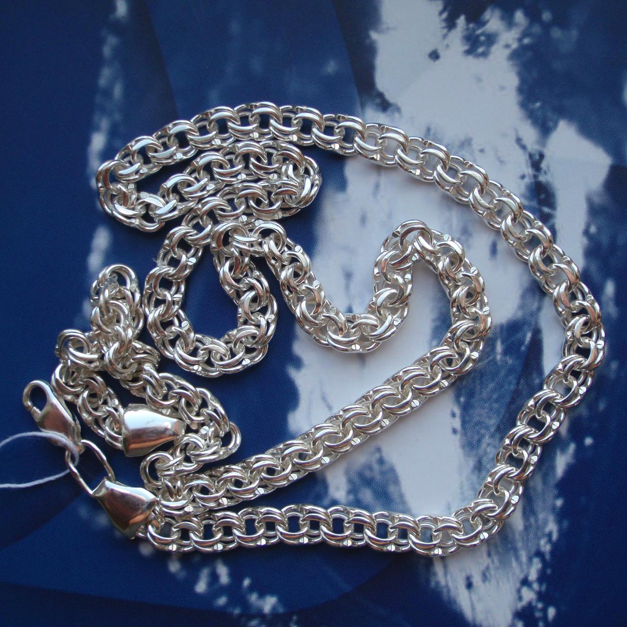 Срібний ланцюжок Бісмарк, 600мм, 25 грамів, світле срібло