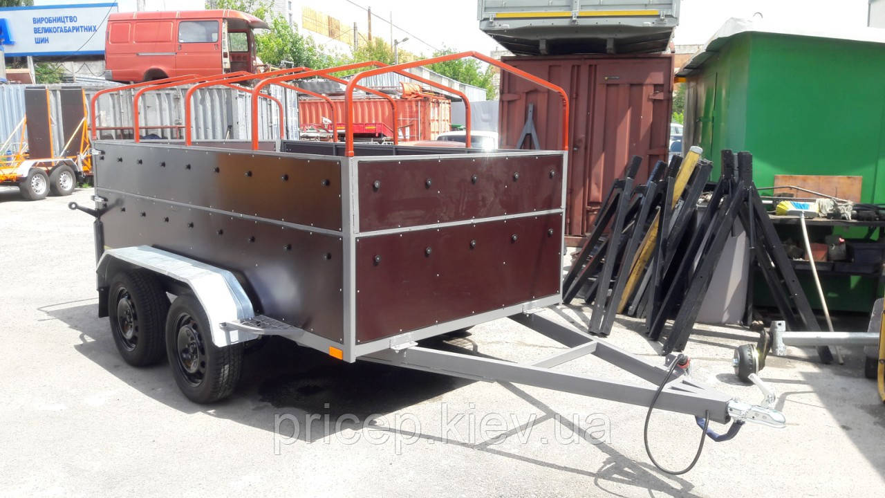 Причіп двосний 3 м х 1,5 м. Набірний борт 0,8 м — фанера.