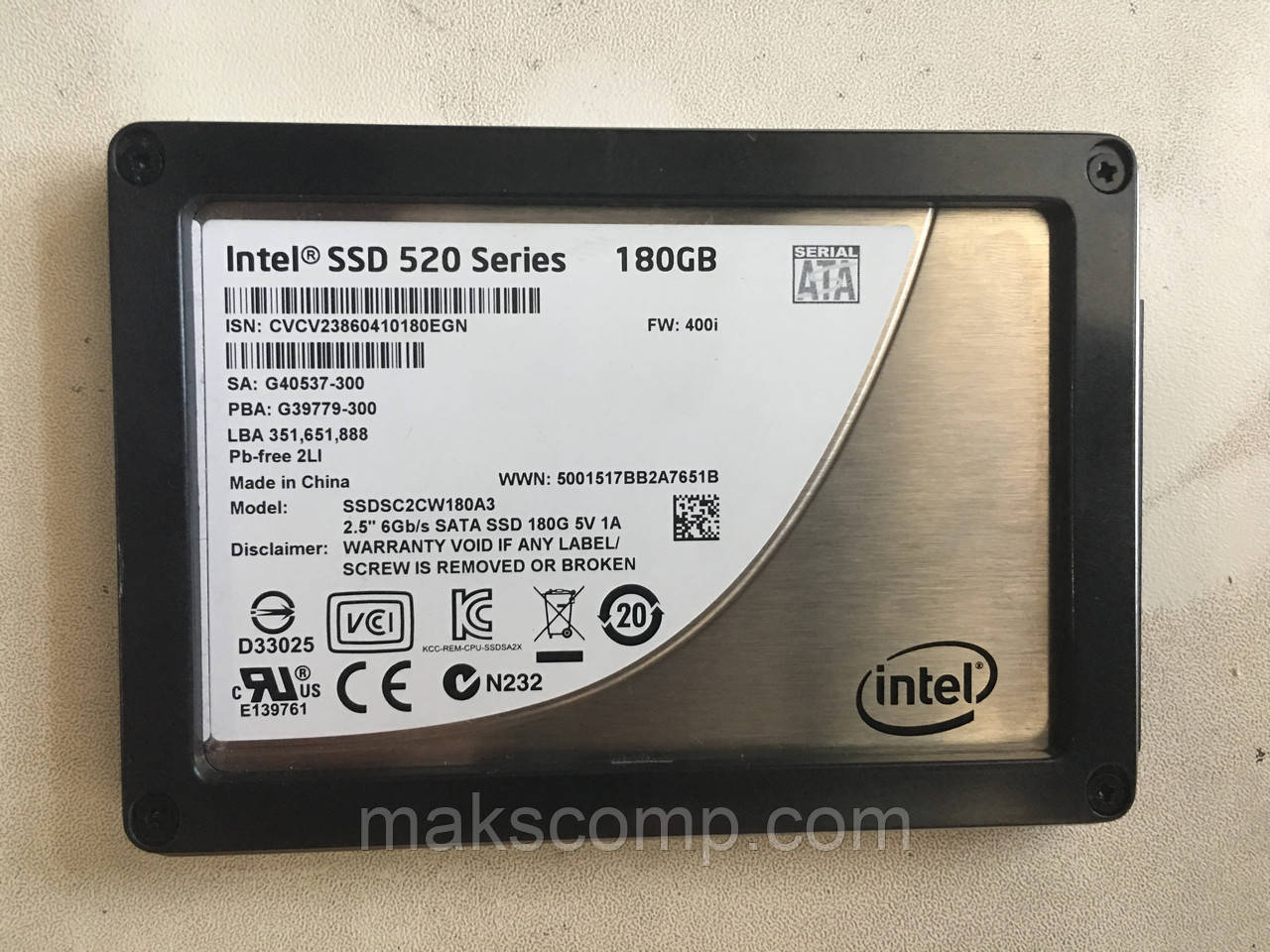 SSD Intel 520 Series 180GB 2.5" SATAIII MLC (SSDSC2CW180A3)