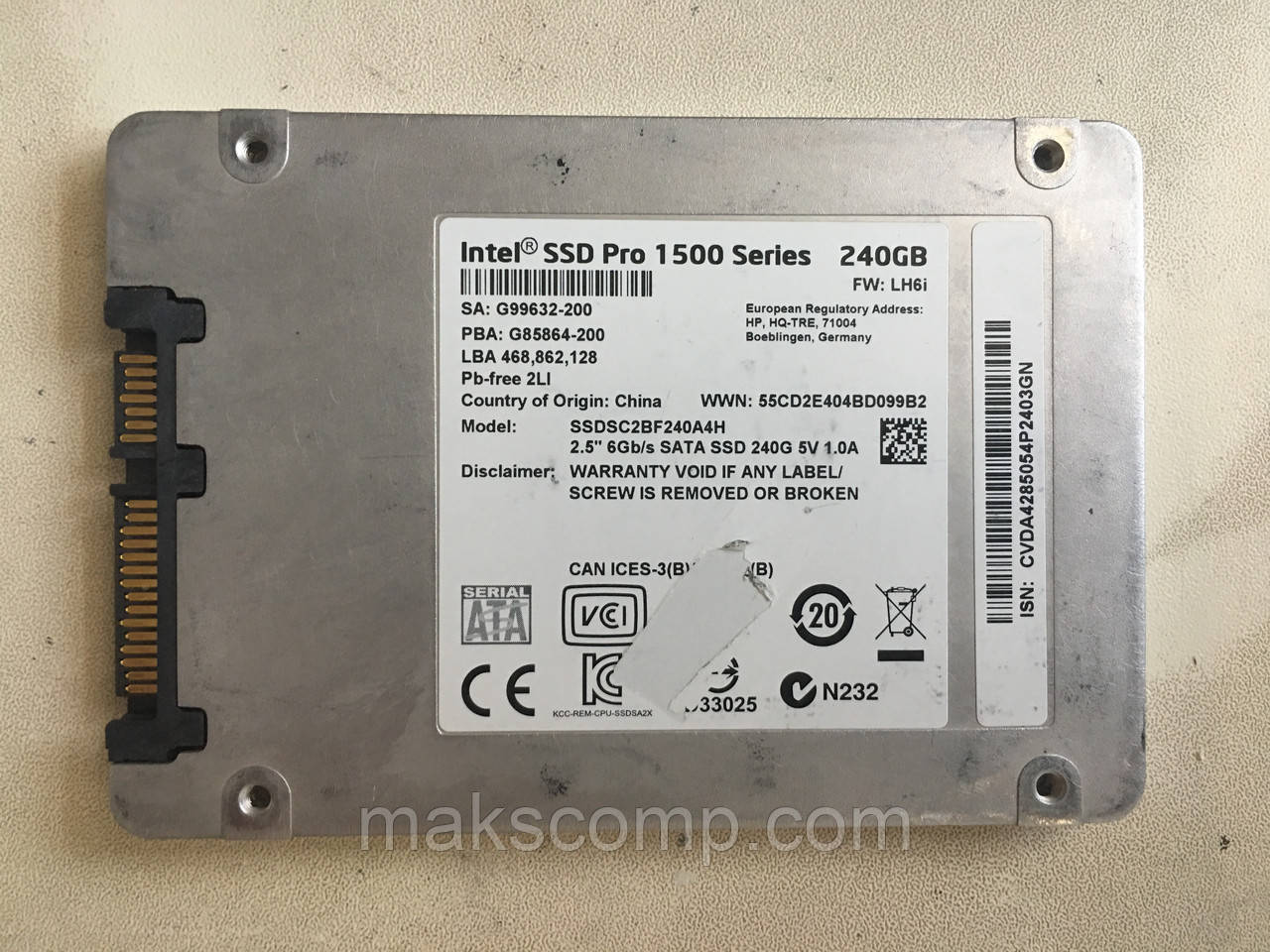 SSD Intel 1500 PRO 240GB 2.5" SATAIII MLC (SSDSC2BF240A4H)