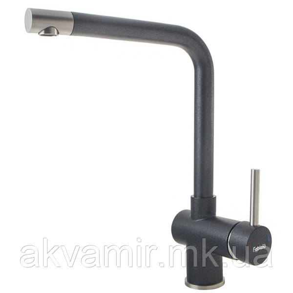 Змішувач для кухні Fabiano FKM 45 S/Steel Nero (чорний), фото 1