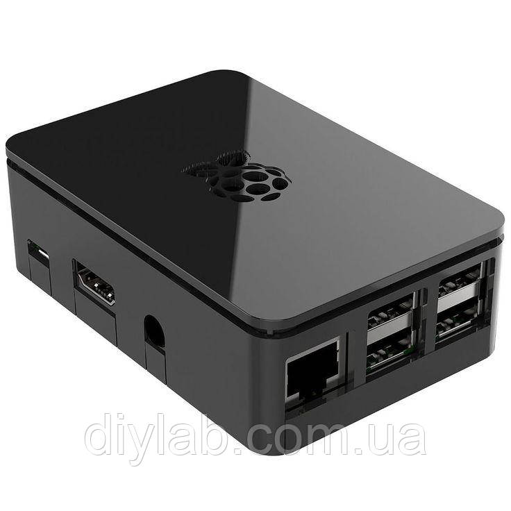 Корпус для Raspberry Pi 2 B / Raspberry Pi 3 B+  з логотипом чорний