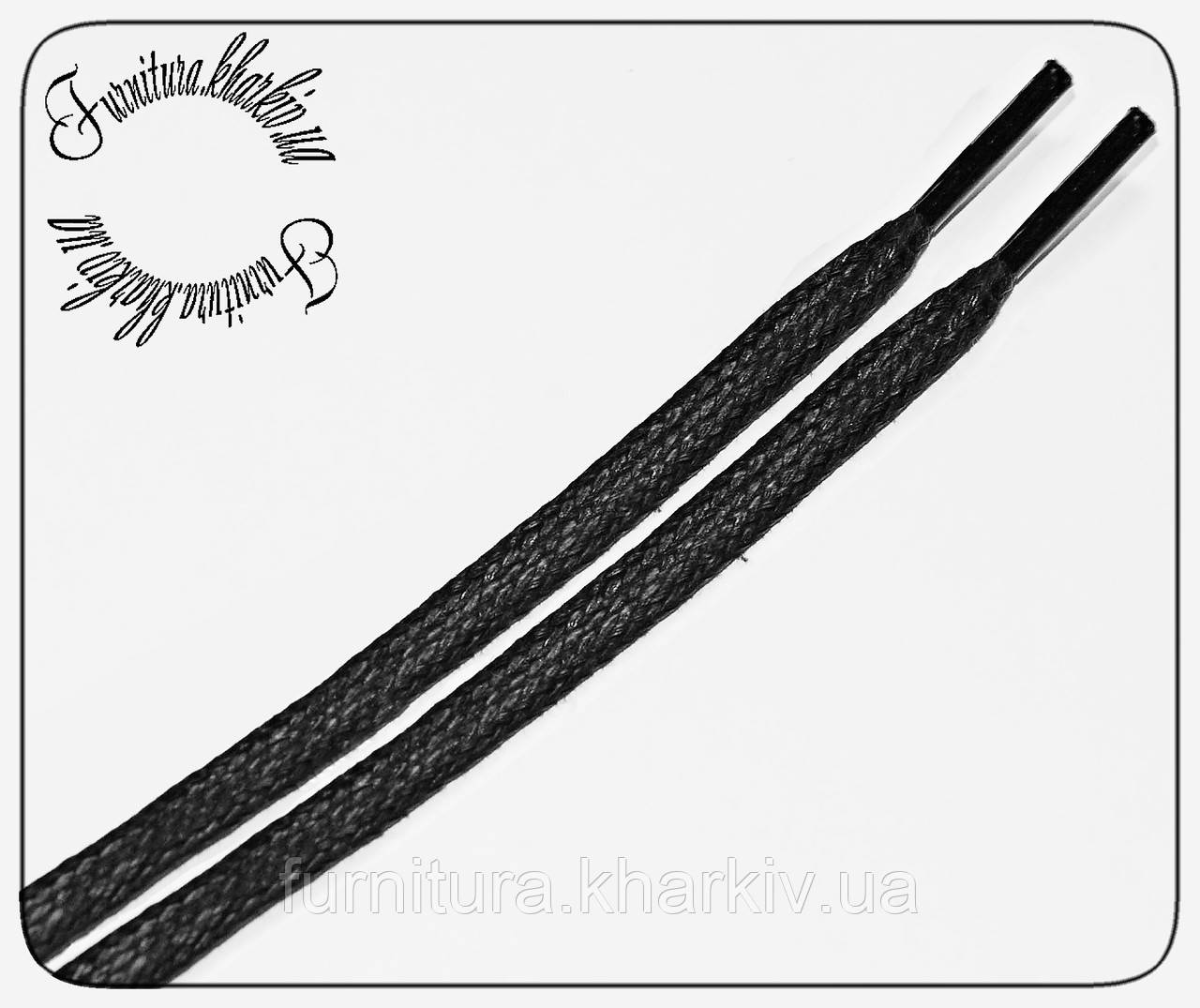 Шнурок пропитка плоский узкий (5мм) длина 1м черный - фото 2 - id-p39566380