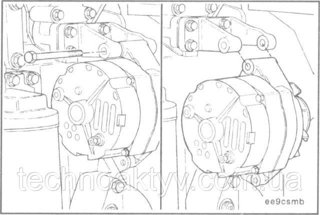 Ключ 16 мм Зніміть болти кріплення генератора. Зніміть генератор.