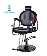 Кресло парикмахерское мастера со спинкой стул кожа черный