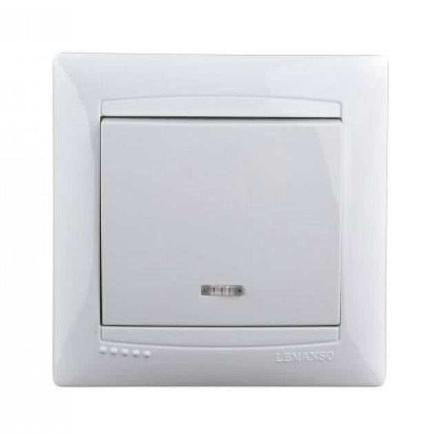 Вимикач із підсвіткою Сакура Білий LMR1004, фото 1