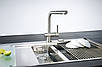 Змішувач для кухні Fabiano FKM-46P S/Steel INOX (нерж. сталь) з витяжним гусаком, фото 4