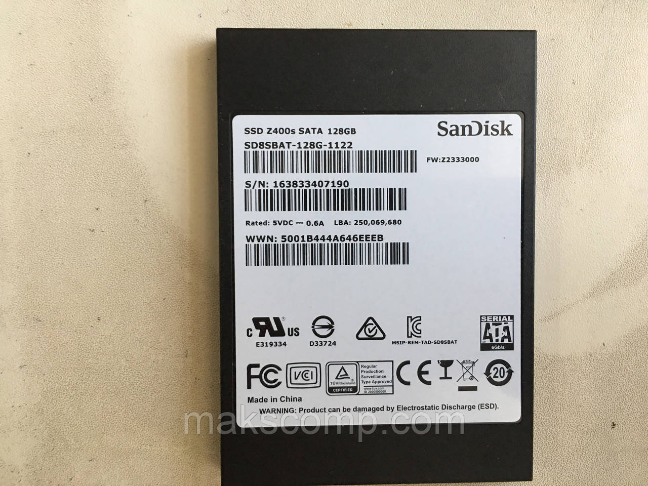 SSD SanDisk Z400s 128GB 2.5" SATA III MLC (SD8SBAT-128G-1122)