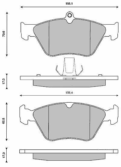 DBB 468.00 Гальмівні колодки (передні) OPEL 1605003, SAAB 4646899