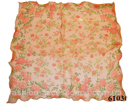 Жіночий шийний шифоновий хустку Україна (61030) Ніжний шийну хустку 60*60 (61030) 3