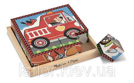 Іграшка дерев'яна Кубики Транспорт ТМ Melissa&Doug, фото 1