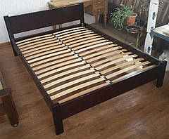 Ліжко двоспальне дерев'яне з масиву натурального дерева "Економ" від виробника, фото 3