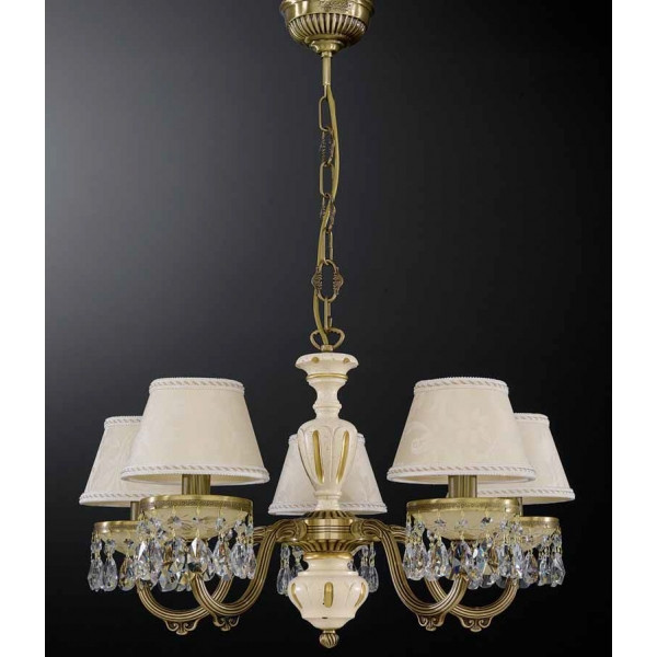 Люстра RECCAGNI ANGELO L 6616/5 бронза/тканина/скло/кришталь