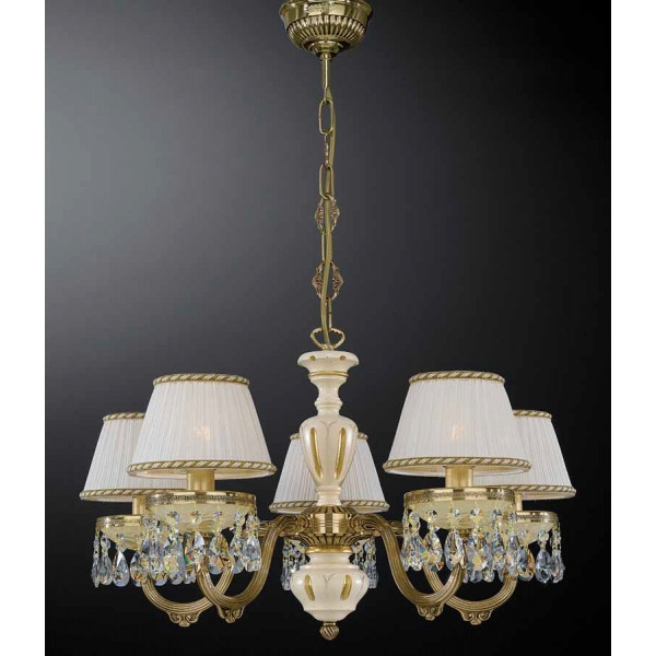 Люстра RECCAGNI ANGELO L 6706/5 золото/тканина/скло/кришталь