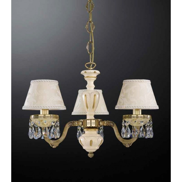 Люстра RECCAGNI ANGELO L 6716/3 золото/дерево/тканина/кришталь