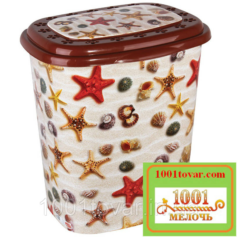 Кошик для білизни з пластику з малюнком "Морські зірки". Еліф (Elif), Туреччина, фото 1