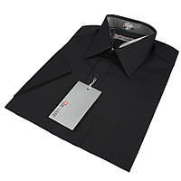 Чоловіча класична сорочка De Luxe 38-46 к/р 301K чорного кольору