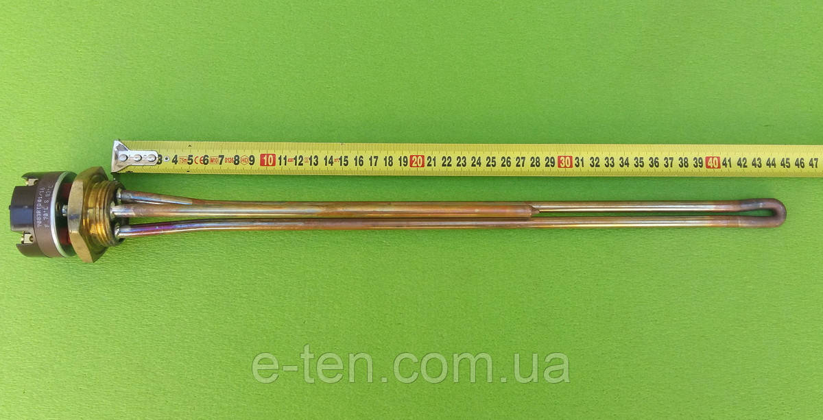Тен мідний для чавунної батареї 2500W (Італія) різь 1 1/4" з італійським термостатом Reco 20 А з термозахистом