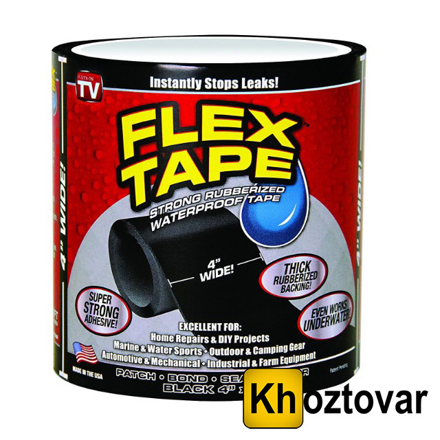 Водонепроникна ізоляційна стрічка Super Strong Flex Tape  ⁇  10 см, фото 1