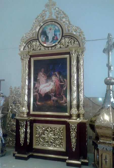 Великий підлоговий Кіот для храму різьблення з позолотою і елементів