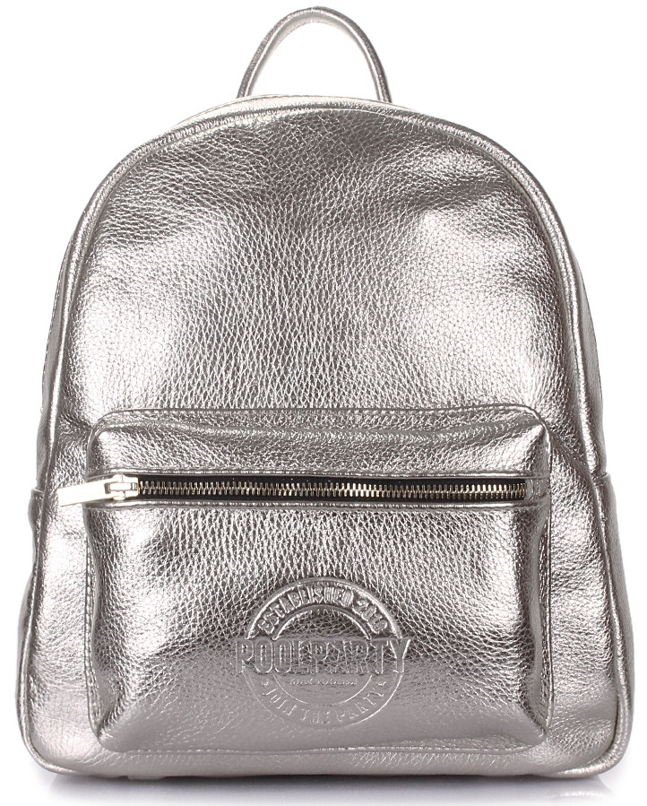 Рюкзак POOLPARTY Xs xs-bckpck-leather-silver Серебристый 6 л, фото 1