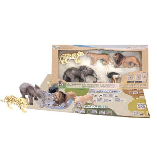 Дитячий ігровий набір з QR-картою фігурки Тварин Африки S1 Wenno WAF1701