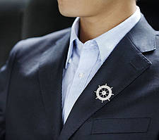 Чоловіча брошка у морському стилі Штурвал