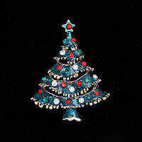 Оригінальна брошка зі стразами Ялинка новорічна