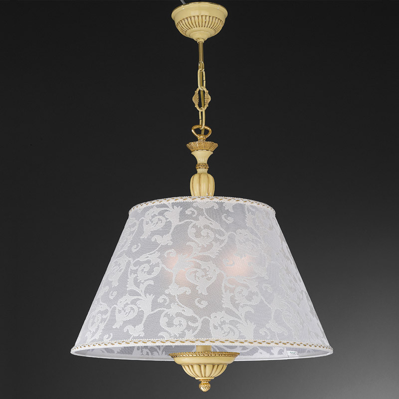 Люстра підвісна RECCAGNI ANGELO L 7632/60 avorio/oro ricamo