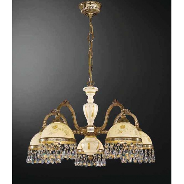 Люстра RECCAGNI ANGELO L 6906/5 золото/скло/кришталь
