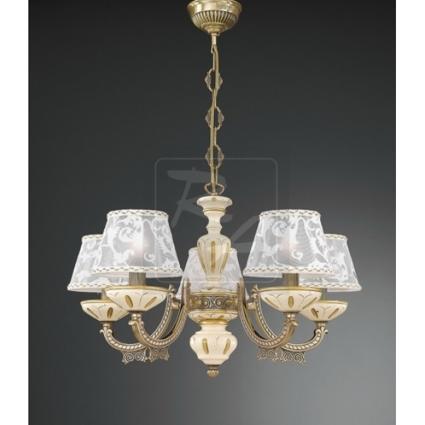 Люстра RECCAGNI ANGELO L 7036/5 бронза/тканина/дерево