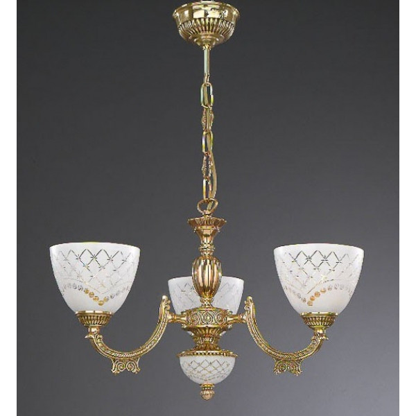 Люстра RECCAGNI ANGELO L 7152/3 золото/скло/білий